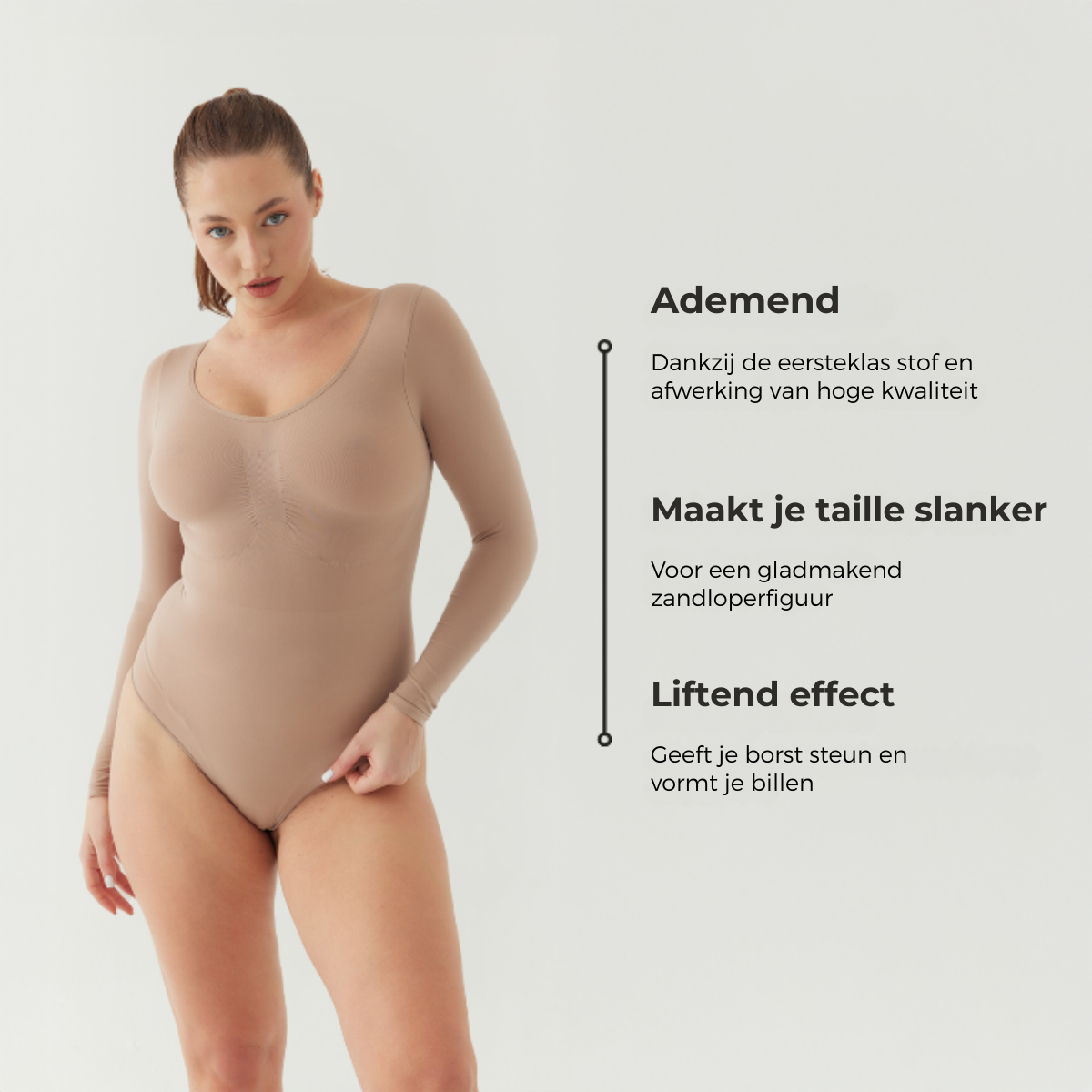 Shalux© - Bodysuit Sculpting Shapewear Longsleeve met String