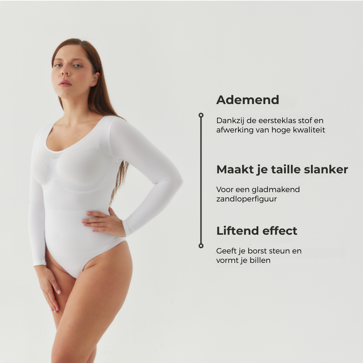 Shalux© - Bodysuit Sculpting Shapewear Longsleeve met String