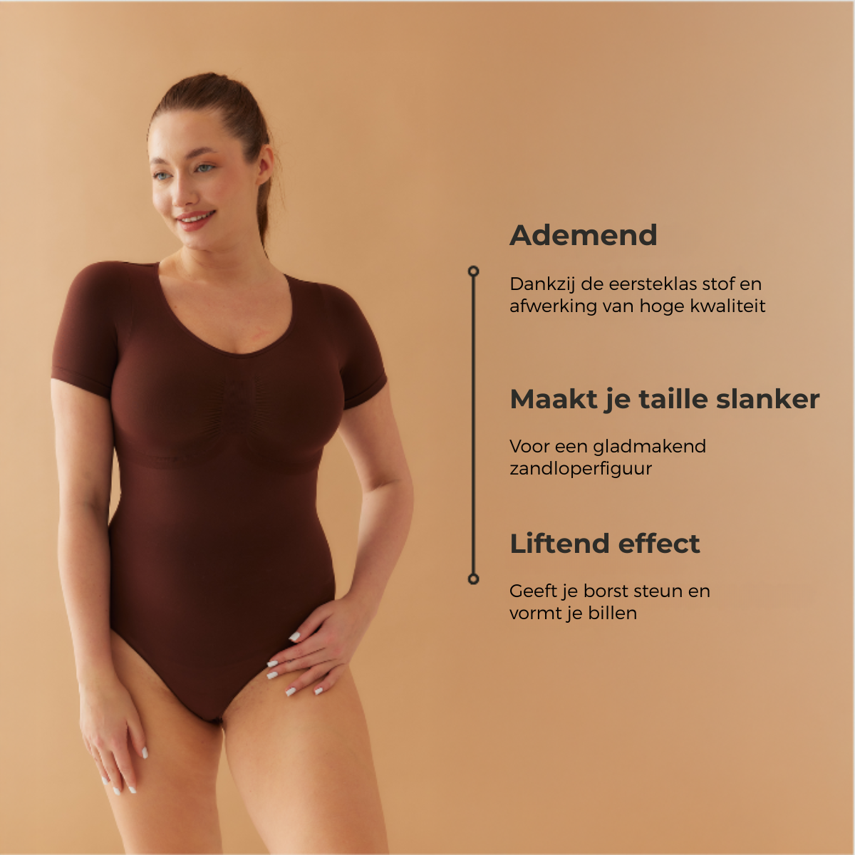 Shalux© - Bodysuit Sculpting Shapewear T-Shirt met String