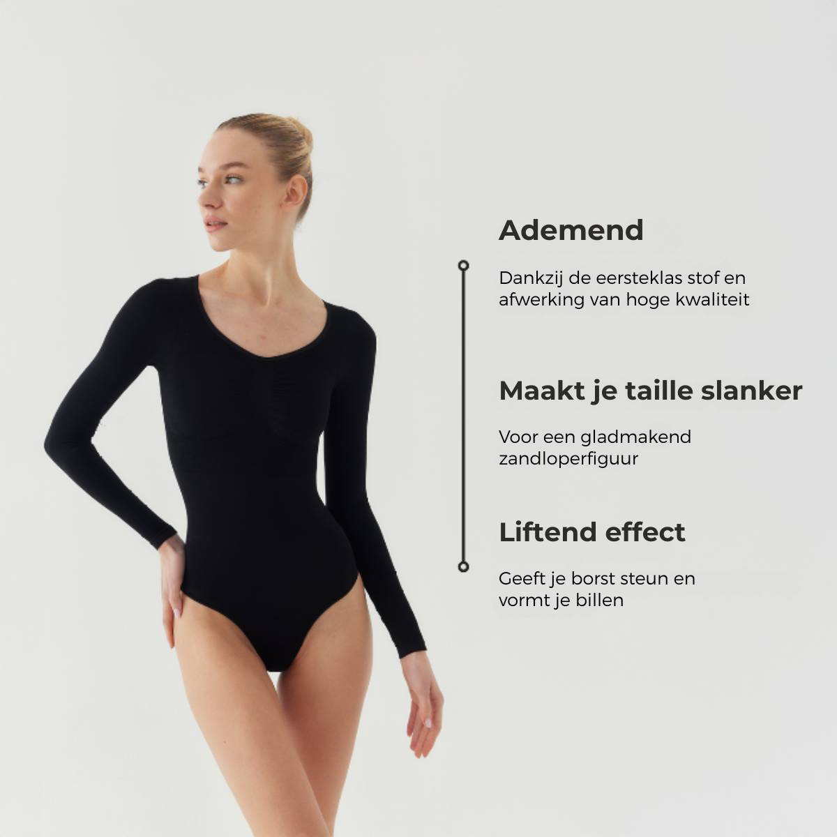 Shalux© - Bodysuit Sculpting Shapewear Longsleeve met String
