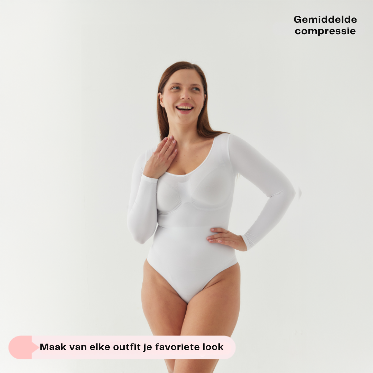 Shalux© - Bodysuit Sculpting Shapewear Longsleeve met String