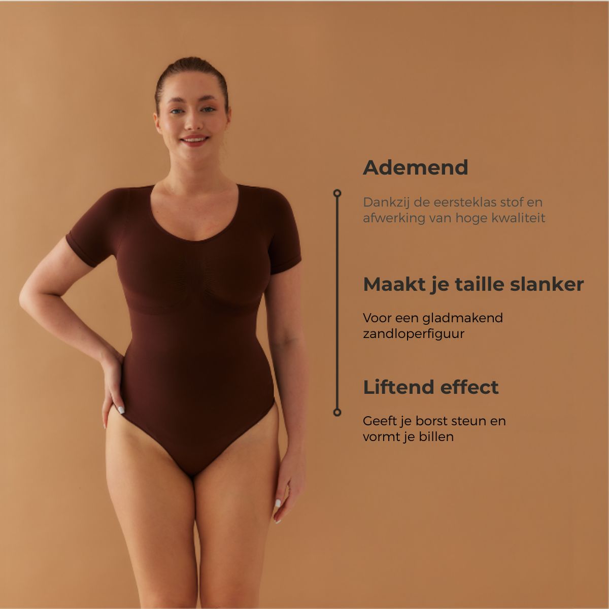 Shalux© - Bodysuit Sculpting Shapewear T-Shirt met Slip